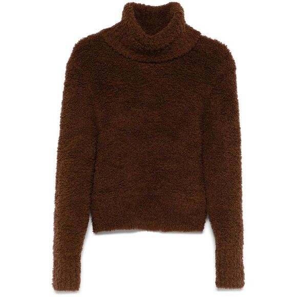 SELF-PORTRAIT Textured Turtleneck Sweater Women BROWN Sweaters & Knitwear
